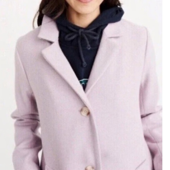 Abercrombie & Fitch The A&F Dad Coat Lilac Wool Blend Oversized - Picture 10 of 11